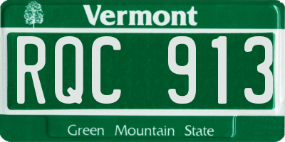 VT license plate RQC913