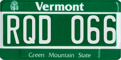 VT license plate RQD066