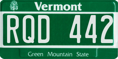 VT license plate RQD442