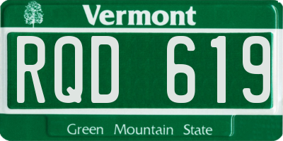 VT license plate RQD619