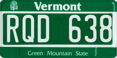 VT license plate RQD638