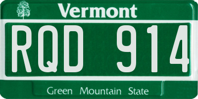 VT license plate RQD914