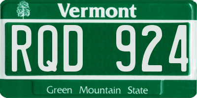 VT license plate RQD924