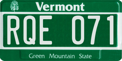 VT license plate RQE071