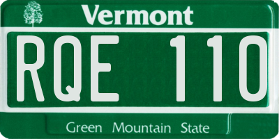 VT license plate RQE110