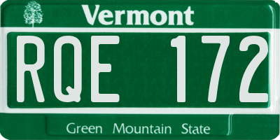 VT license plate RQE172