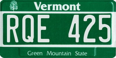 VT license plate RQE425