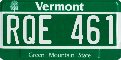 VT license plate RQE461