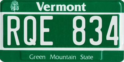 VT license plate RQE834