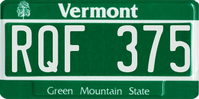 VT license plate RQF375