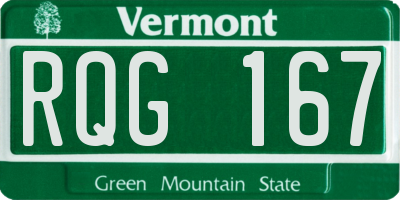 VT license plate RQG167