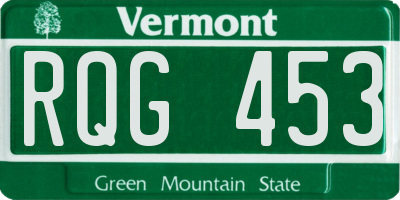 VT license plate RQG453