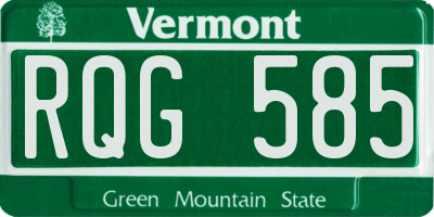 VT license plate RQG585