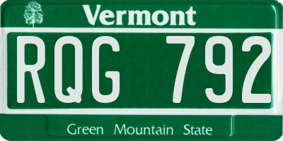 VT license plate RQG792