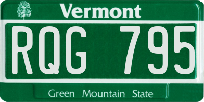 VT license plate RQG795