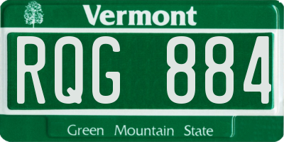 VT license plate RQG884