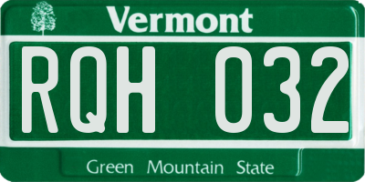 VT license plate RQH032