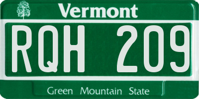 VT license plate RQH209