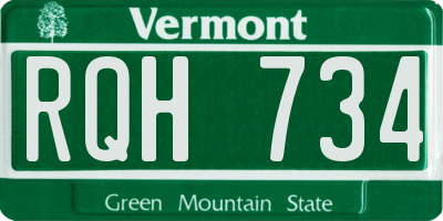 VT license plate RQH734