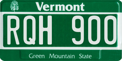 VT license plate RQH900