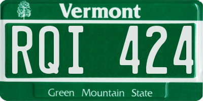 VT license plate RQI424