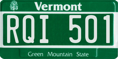 VT license plate RQI501