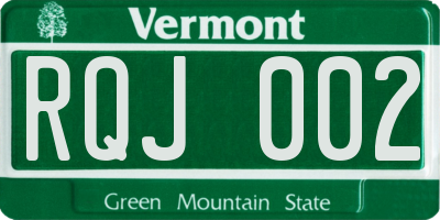 VT license plate RQJ002