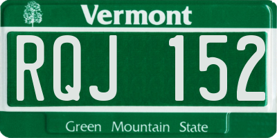 VT license plate RQJ152