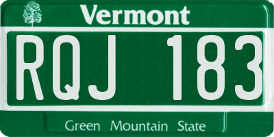 VT license plate RQJ183