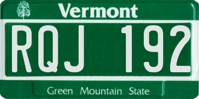 VT license plate RQJ192