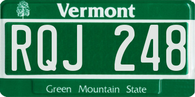 VT license plate RQJ248