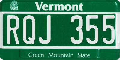 VT license plate RQJ355