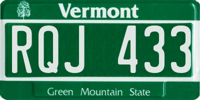 VT license plate RQJ433