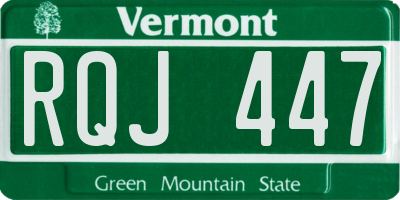 VT license plate RQJ447