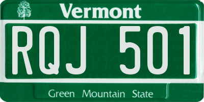 VT license plate RQJ501