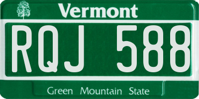 VT license plate RQJ588