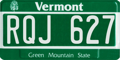 VT license plate RQJ627