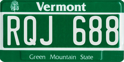 VT license plate RQJ688