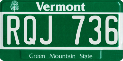VT license plate RQJ736