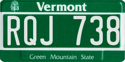 VT license plate RQJ738