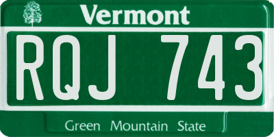 VT license plate RQJ743