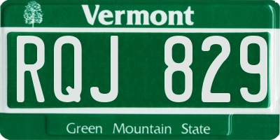 VT license plate RQJ829