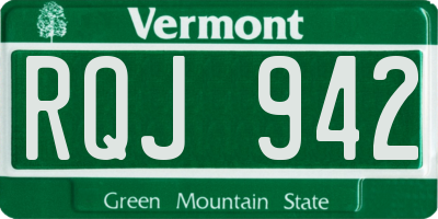 VT license plate RQJ942