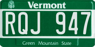 VT license plate RQJ947
