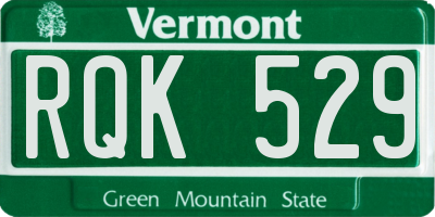 VT license plate RQK529