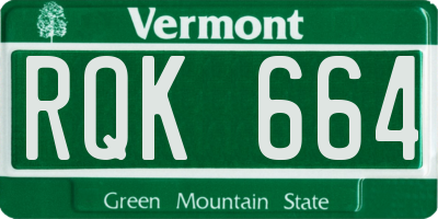 VT license plate RQK664
