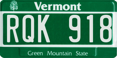 VT license plate RQK918
