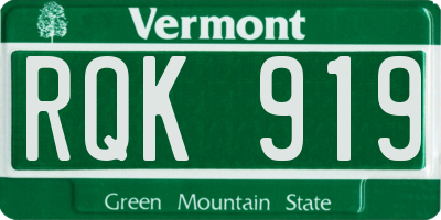VT license plate RQK919