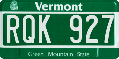 VT license plate RQK927