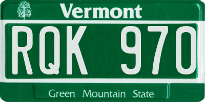 VT license plate RQK970